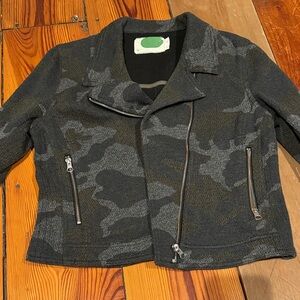 Camouflage Zip-Up Jacket ANTHROPOLOGIE